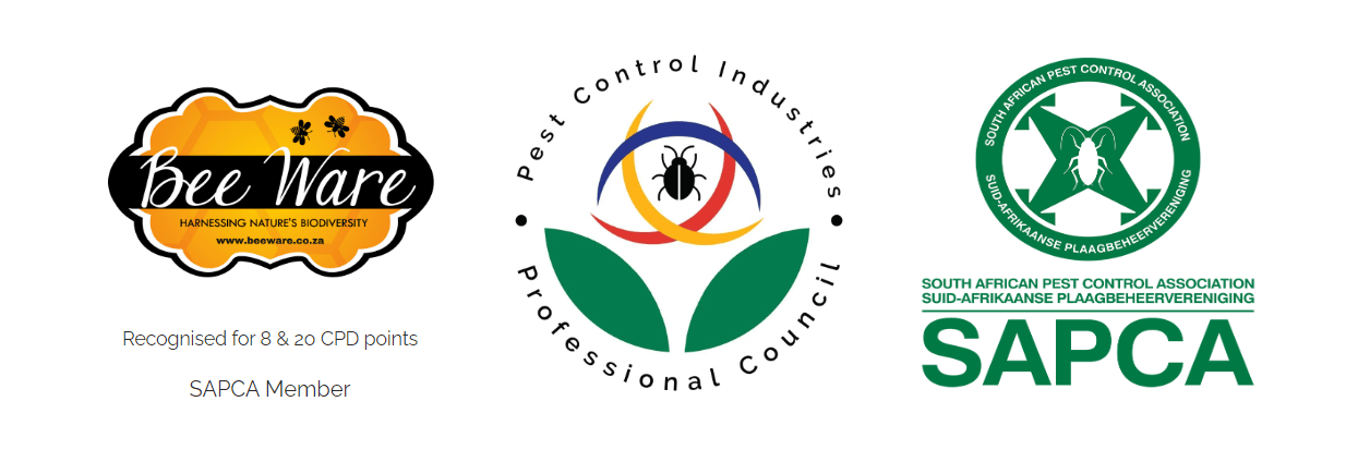Beekeeping Institute logo, Pest control industry professional council, SAPCA logo 